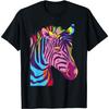 Colorful Zebra Head - Wildlife Biologist Zookeeper Zoologist T-Shirt