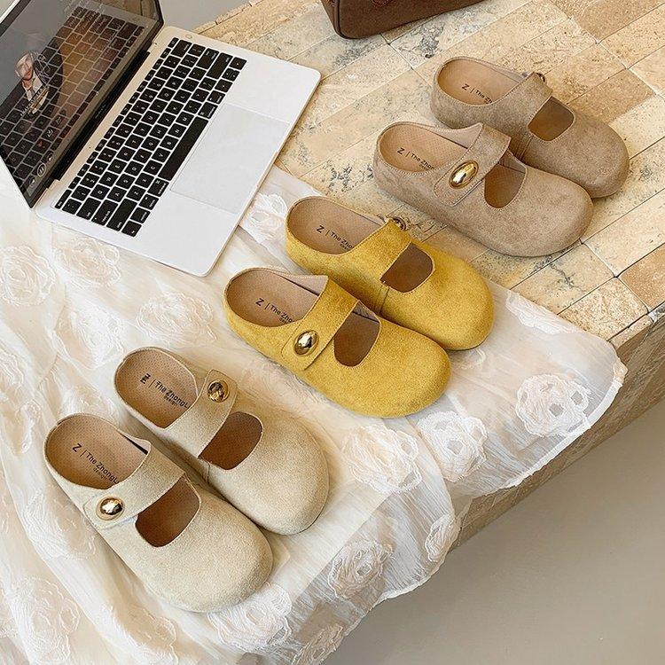 Baotou one foot and half slippers women's summer 2025 new casual little golden bean Birken thick bottom outer wear sandals women
