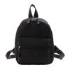 Zaino da scuola in nylon tinta unita da donna Mini zaino (Nero) KTY