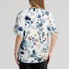 Women's Casual  Print Short Sleeve Sloping Collar Workwear Top With Double Pockets