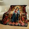 Unsere Liebe Frau von Guadalupe Rosen Decke Bedruckte Decke für Wohnzimmer Bett Sofa Mittagspause Weiche Gemütliche Decke für Freundesfest Geschenk