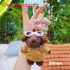 Plush Keyring Dog Wearing Clothes And Sunglasses Design For Backpack Use Gift