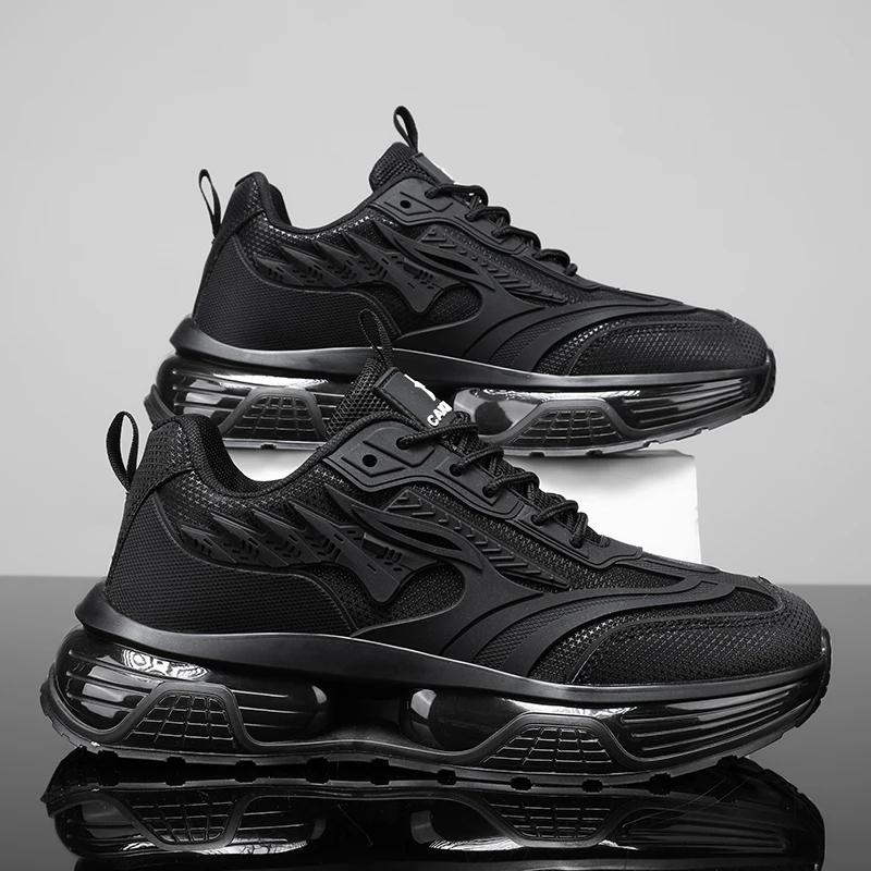 

For Men Fashion New Sneakers Running Shoes Outdoor Breathable Autumn Lightweight and Versatile Commuting Shoes for Work 45 чёрный