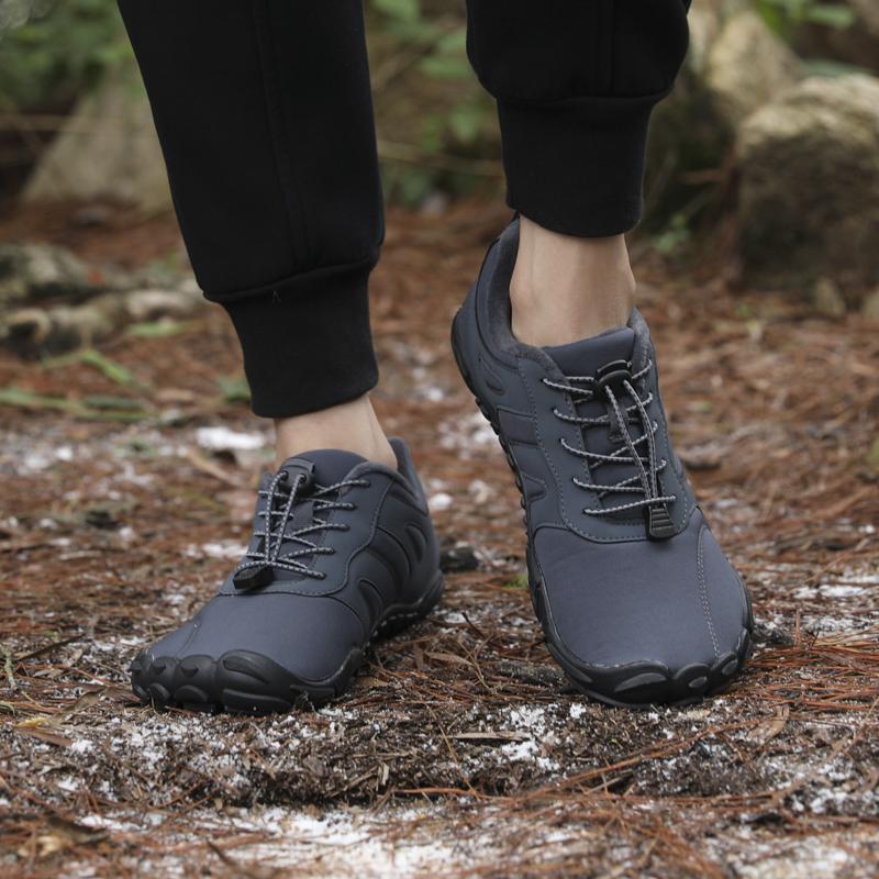 Plush Warm Cotton Shoes Barefoot Outdoor Hiking Shoes Non-slip Walking Trekking Shoes Winter Climbing Sneakers