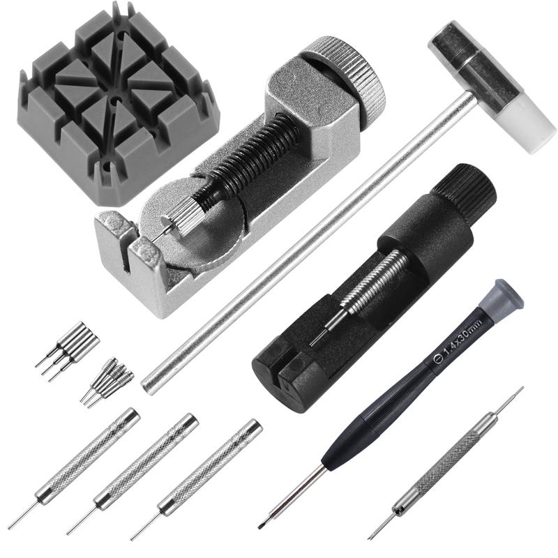 16 Piece Professional Watch Repair Kit - Perfect For Watch Enthusiasts, Adjustable Strap Tools | Durable Metal Tools