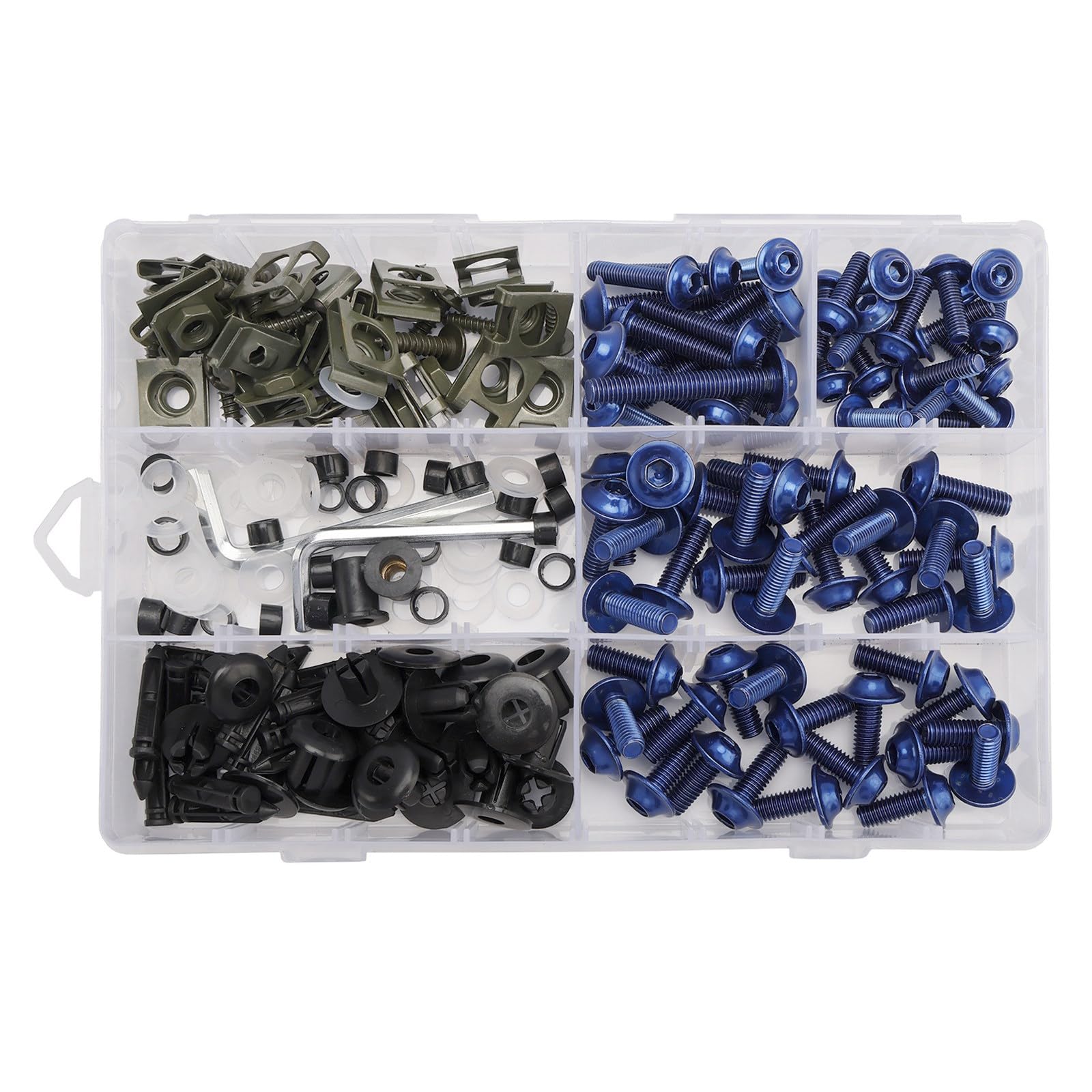 

Bruce & Shark 198 Piece Set Cowl Bolts for Motorcycle Exterior Parts Bolts Universal синий