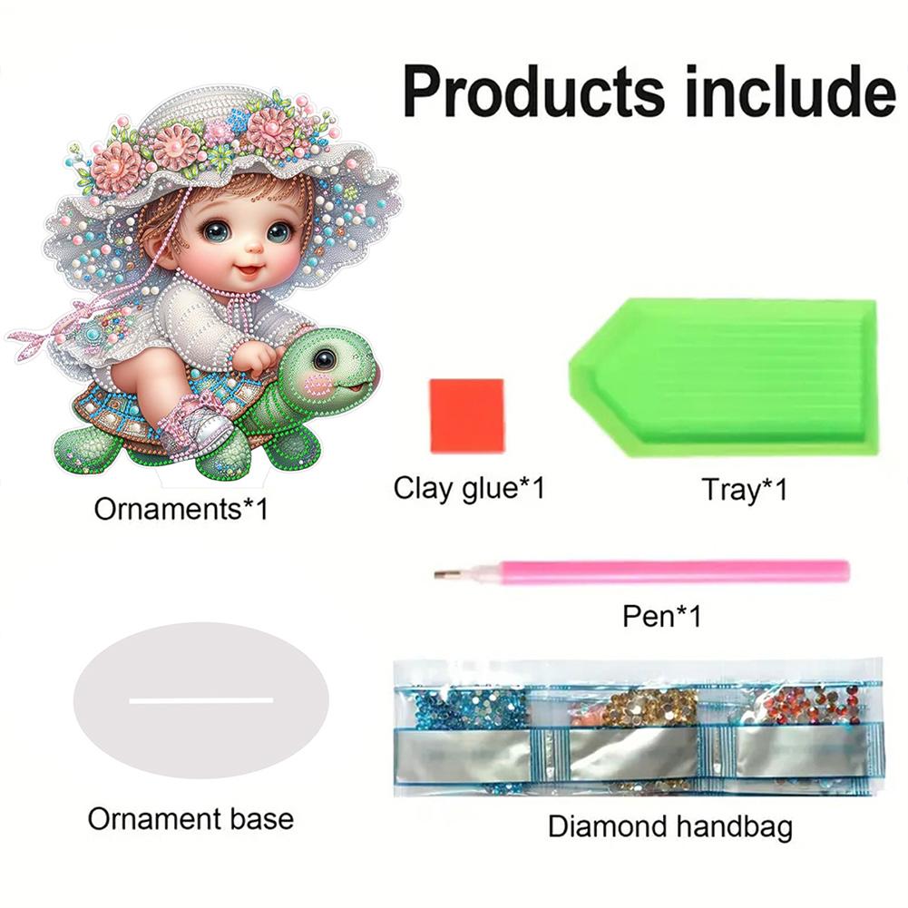 Acrylic 2D Flat Print DIY Table Top Diamond Painting Ornament Kits Desktop Diamond Art Kits Diamond Painting Desktop Decorations