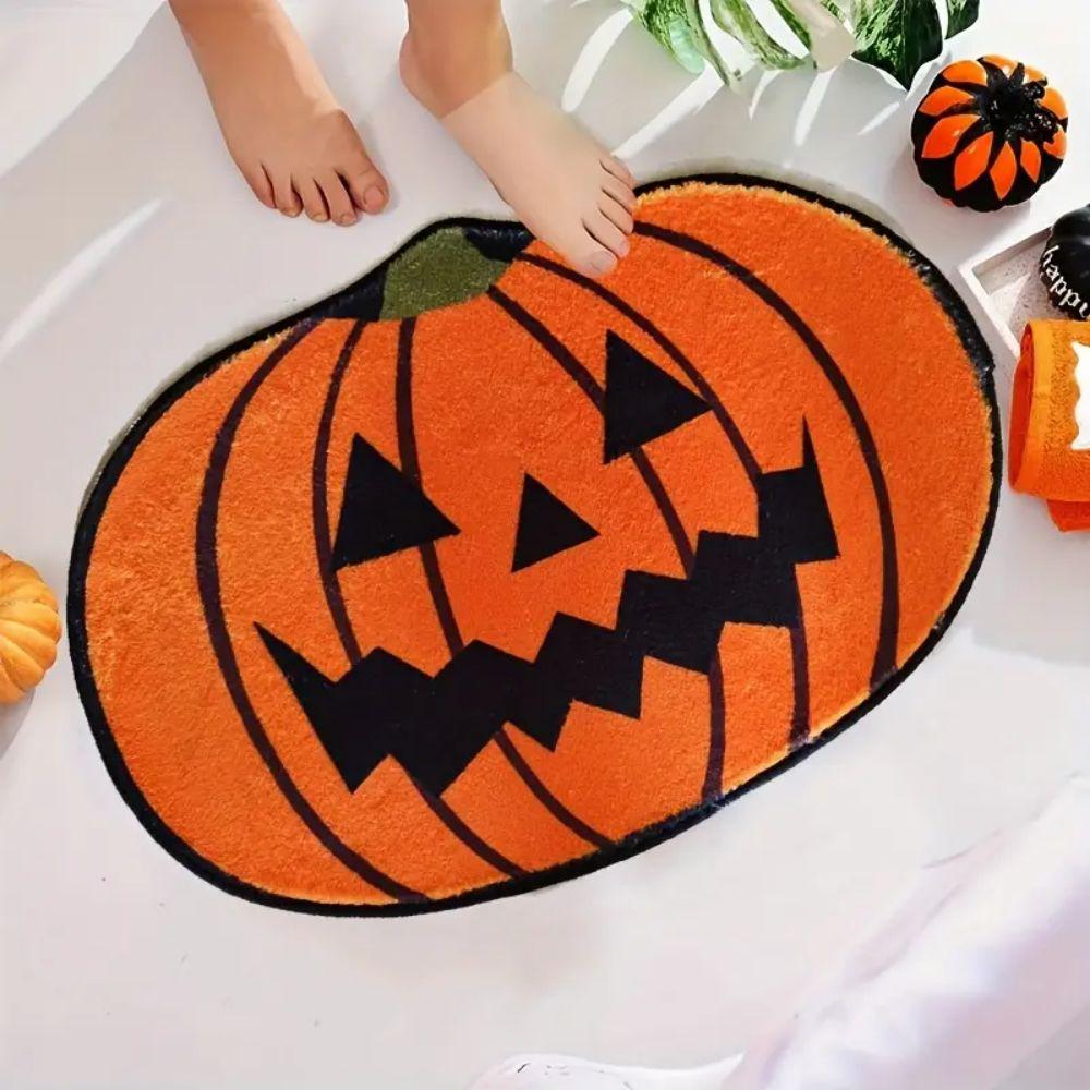 

VIKAMA Halloween Pumpkin Rug Soft and Comfortable Bathroom Floor Mat Entrance Welcome Door Mat Festival Home Decoration 40x60cm 16x24inch