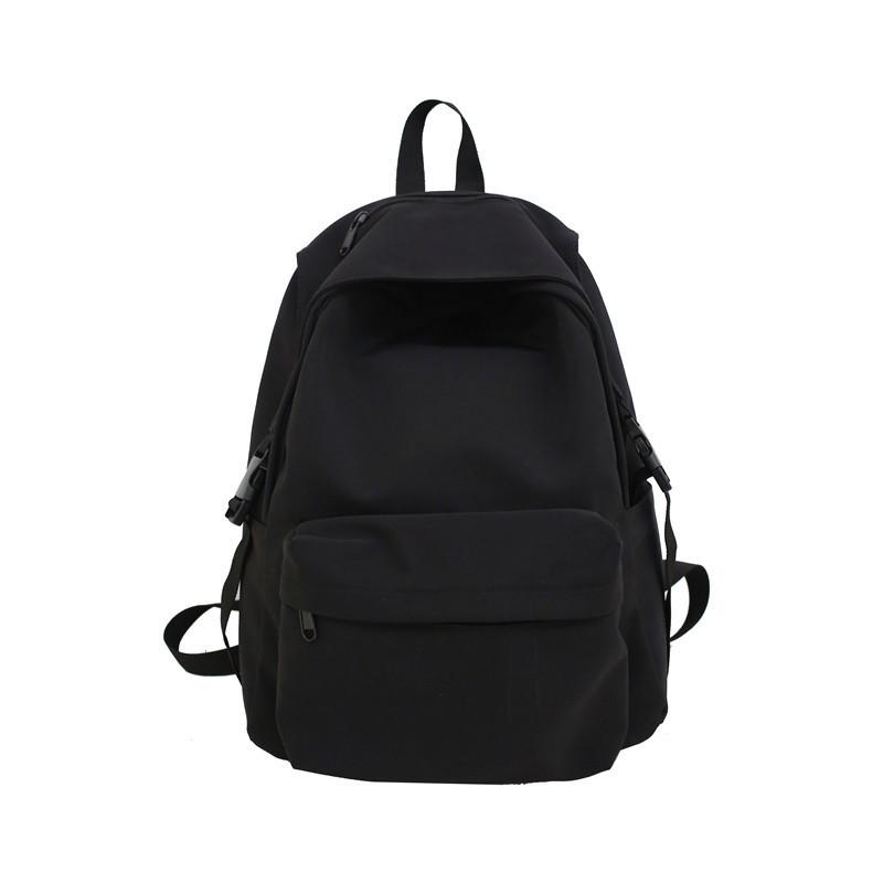 Women's Japanese & Korean Style Nylon Backpack - Solid Color, Lightweight, Fashionable for High School & College Students.