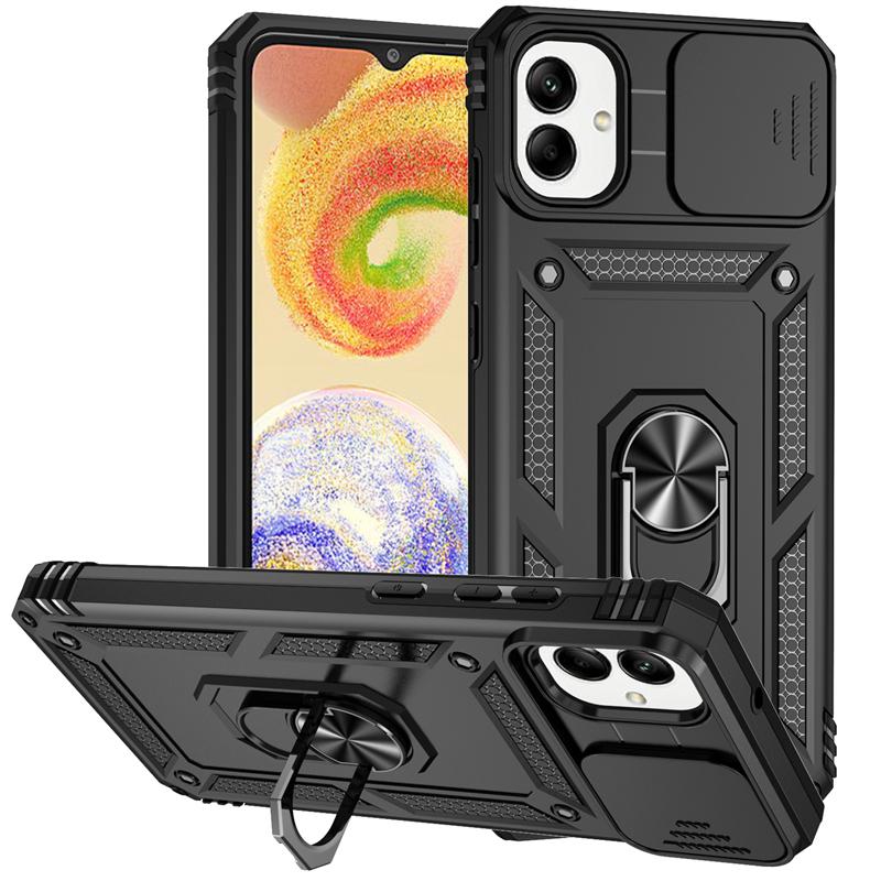 Para Samsung Galaxy A05 2023 Capa Magnética Suporte de Anel de Carro Capa de Telefone para Samsung A05 A 05 SM-A055M Lente Deslizante Armadura Capa Traseira