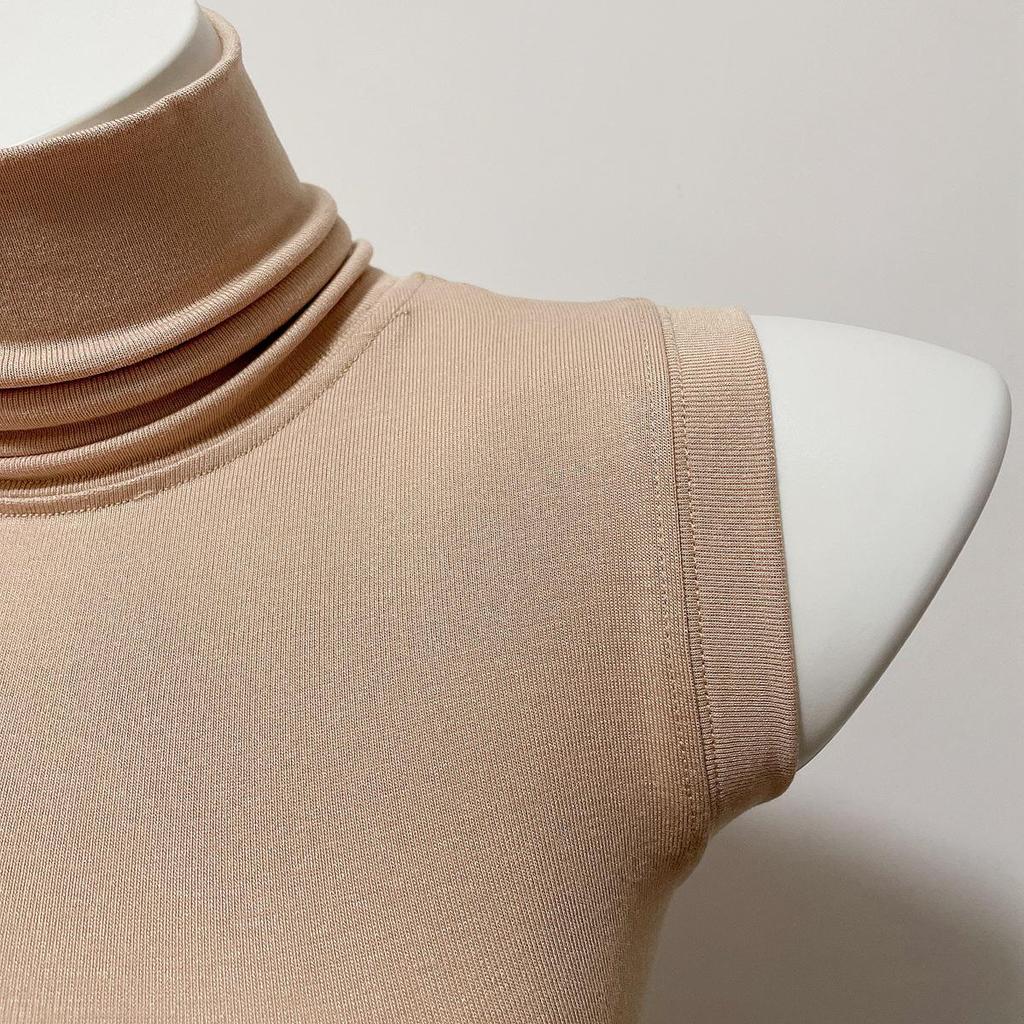 Slim-Fit, Sleeveless, High-Neck, Solid-Color Body-Hugging Top