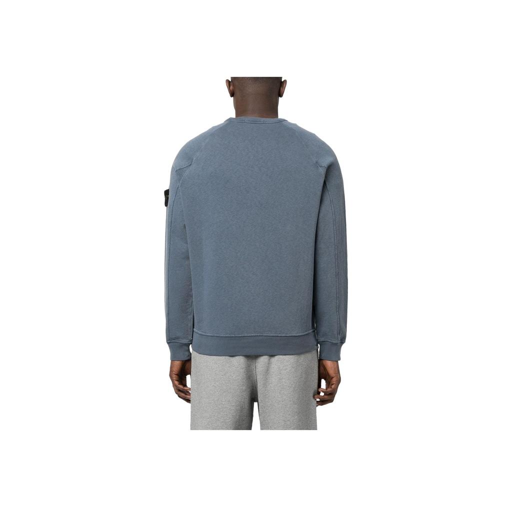 Stone Island Ss23 Solid Color Label Crewneck Sweatshirt Men Sweatshirt Blue Gray 781566360-V0124