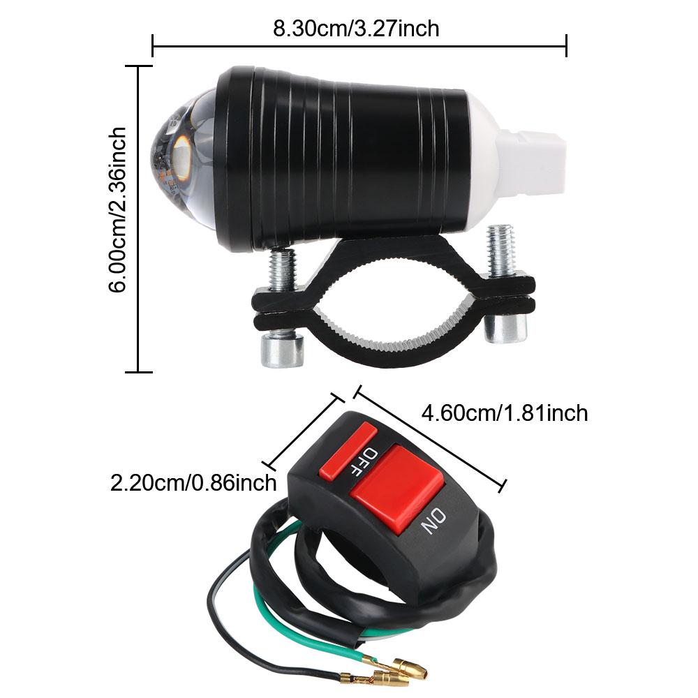 With Handlebar Toggle Switch Motorcycle Headlight Strong Spotlight LED Fog Lights Front Spotlight Strobe Flashing Light Daytime Running Lights