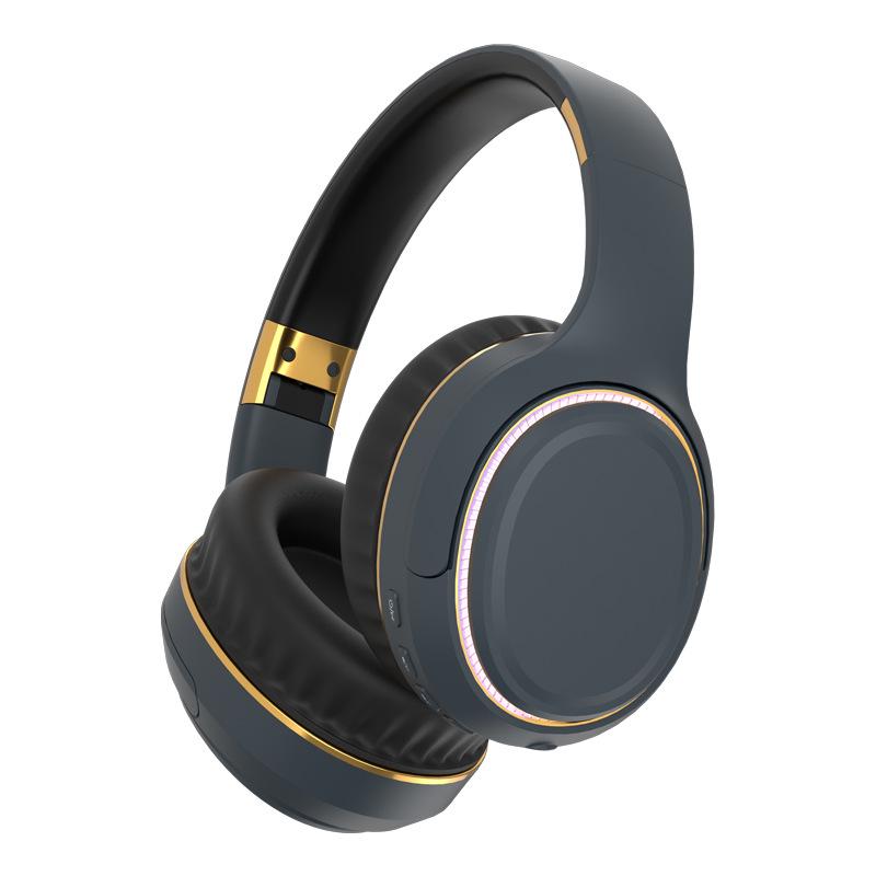 New H6 Wireless Over-Ear Bluetooth Headphones with Atmosphere Light and Heavy Bass, Foldable and Retractable Design