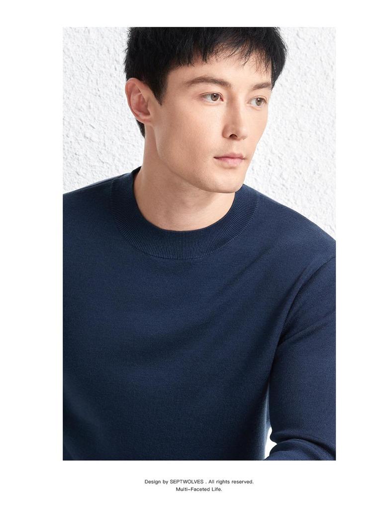 Winter Puyuan Herren Pullover 100% Wolle Halbhoher Kragen: High-End, Hautfreundlich, Leichter Luxus, Einfarbig, Warm und Bequem.