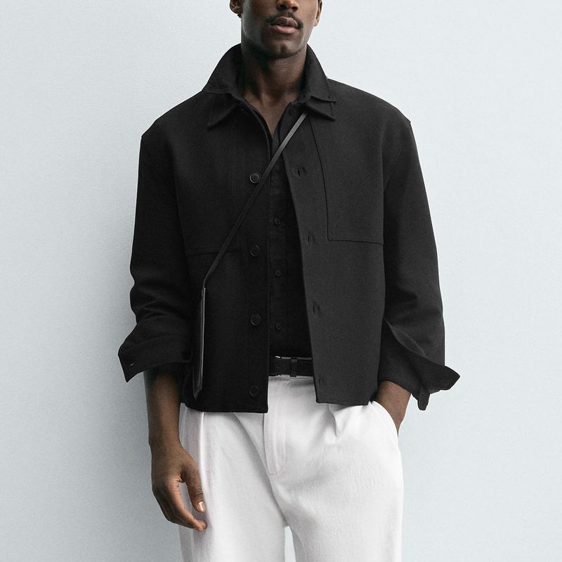 Cabinet 549! New Autumn Men's Clothing Boxy Fit Lapel Loose Shirt 6861390 500 Casual Jacket for Men