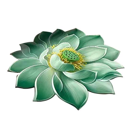 Tapis de sol 3D Lotus Tapis de salon fleur réaliste Forme fleur de lotus Antidérapant Tapis de zone pour cuisine Chambre Salle de bain Salle de jeux