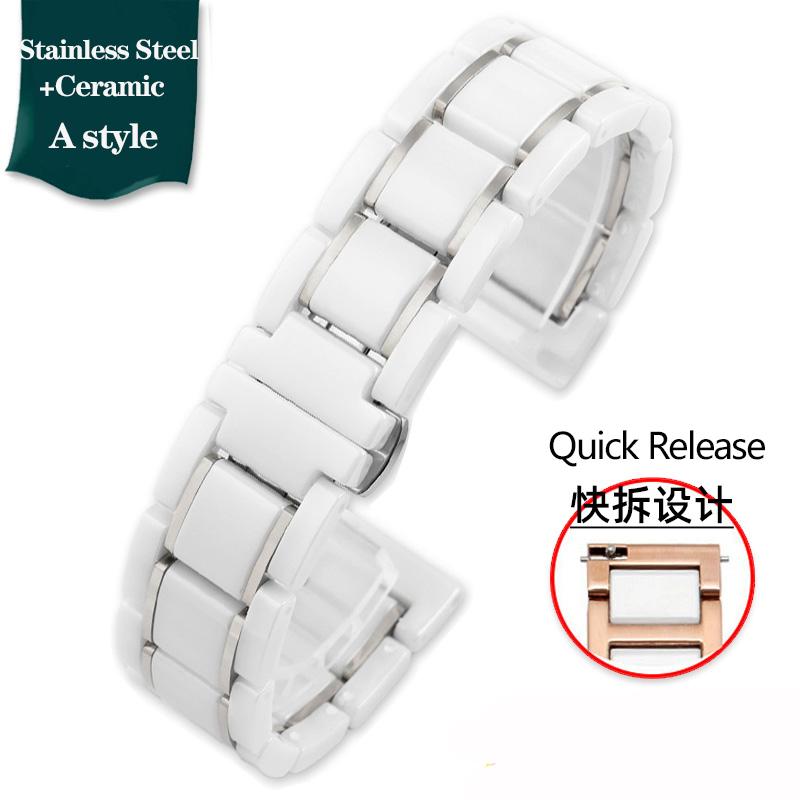 23mm Ceramic Stainless Steel Strap Watchband For Casio PROTREK Series PRW-30 PRW-50 PRW-60 PRW-70YT Waterproof Sport  Watch Band