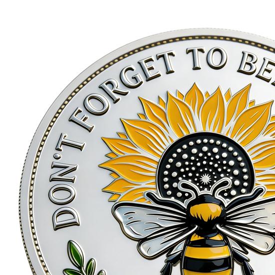 Bee Kind Positivity Commemorative Coin Motivational Bee Challenge Coin Double-Sided Inspirational Collectible Token Gift for Friends Family