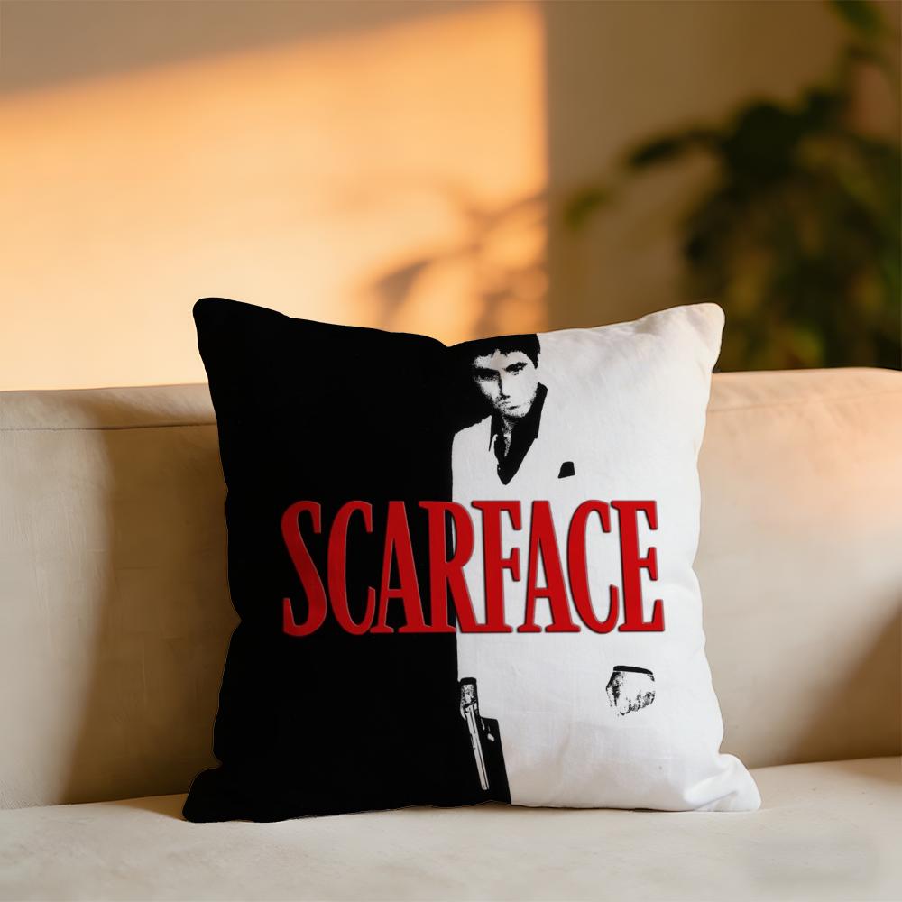 Scarface Cushion Cover Cozy Velvet Throw PillowSoft Warm Cushion For Sofa Bed