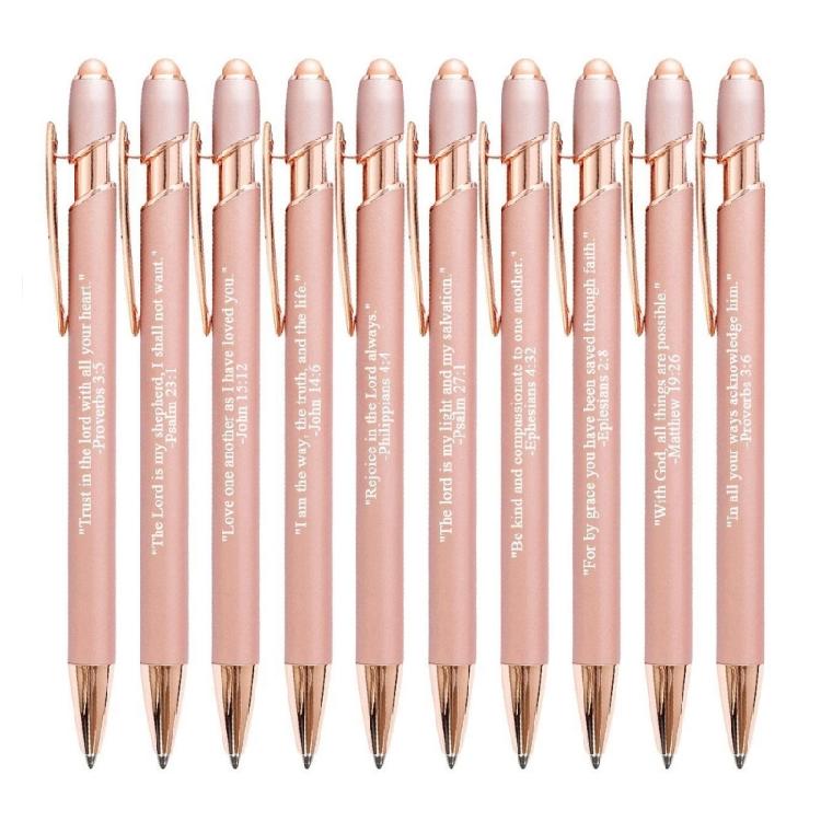 Набор из 10 шариковых ручек с библейскими стихами, ручка-стилус для сенсорных экранов, христианская ручка 1