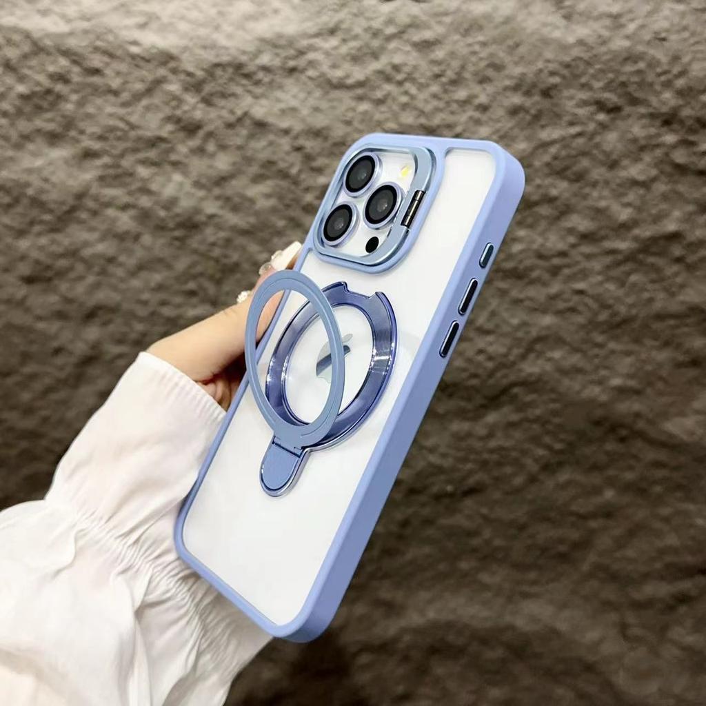 Applicable To IPhone16proMax Magnetic Phone Case Lens Dual Bracket Apple 15 with Lens Film Protective Cover 14