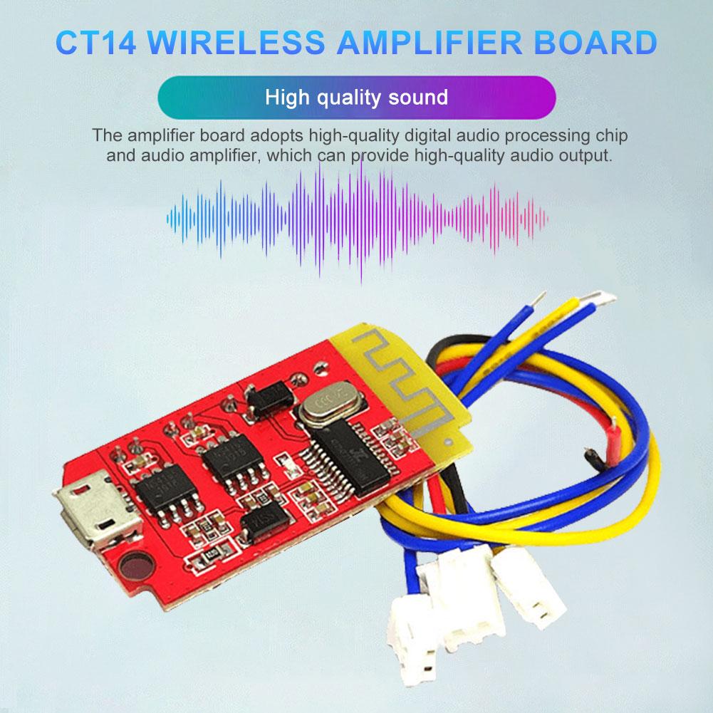 CT14 Micro 4.2 Power Amp Board 5VF 5W+5W Bluetooth-Compatible Audio Amplify Board DC 3.7-5V for DIY Sound Box Speaker Refitting