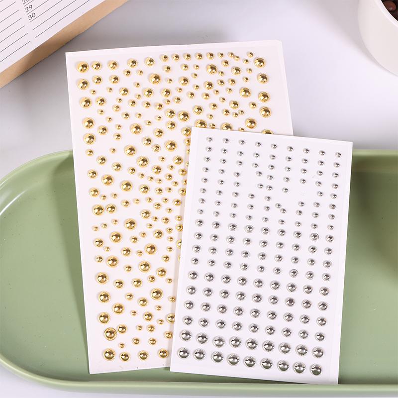 1Sheet Gold/Silver Non Piercing Lip Nails Sticker Self Adhesive Waterproof Fake Lip Nail Eyebrow Nose Nail Belly Button Jewelry