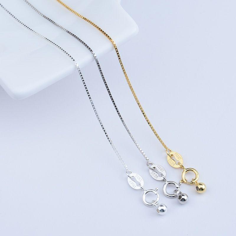 

DIY Sterling Silver Necklace Accessories String Beads With silica gel beads [Silver 47cm]]