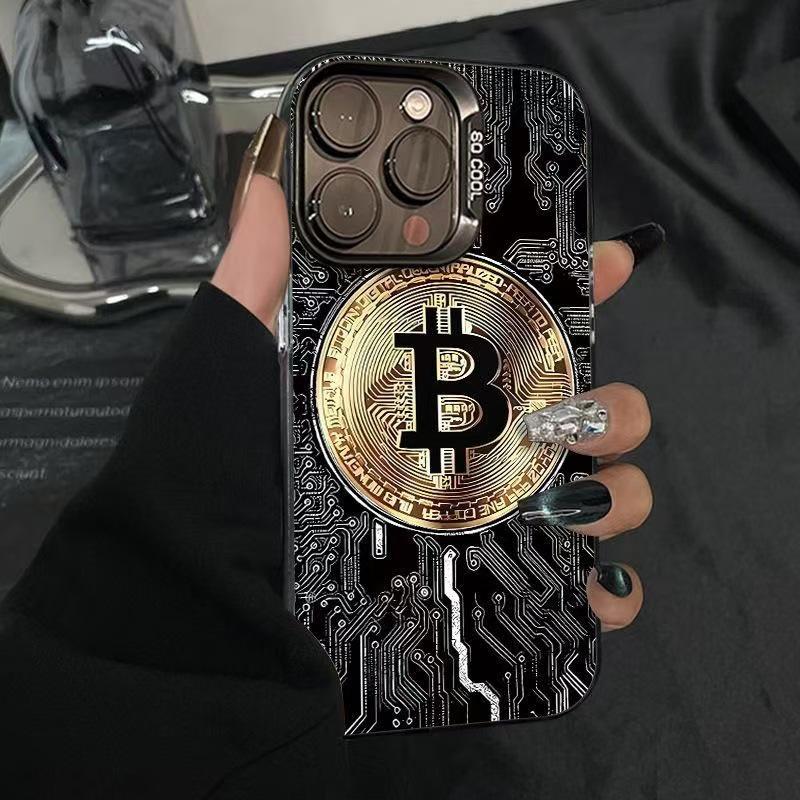 

Trendy Bitcoin-themed Phone Case for iPhone 13-17, Cross-Border Personalized Design 14 Pro