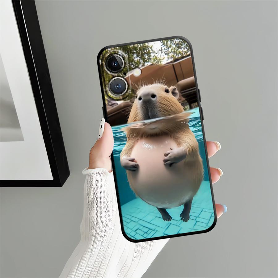 Cute Capybara Soft Back Phone Cover Case for iPhone 12 13 Mini 7 8 17 16 Pro Max X XS XR 15 Plus SE 11 17Air 14