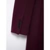 Women Fashion Burgundy Coat Double Breasted Long Sleeve Lapel Blends Jacket High Street Outerwear