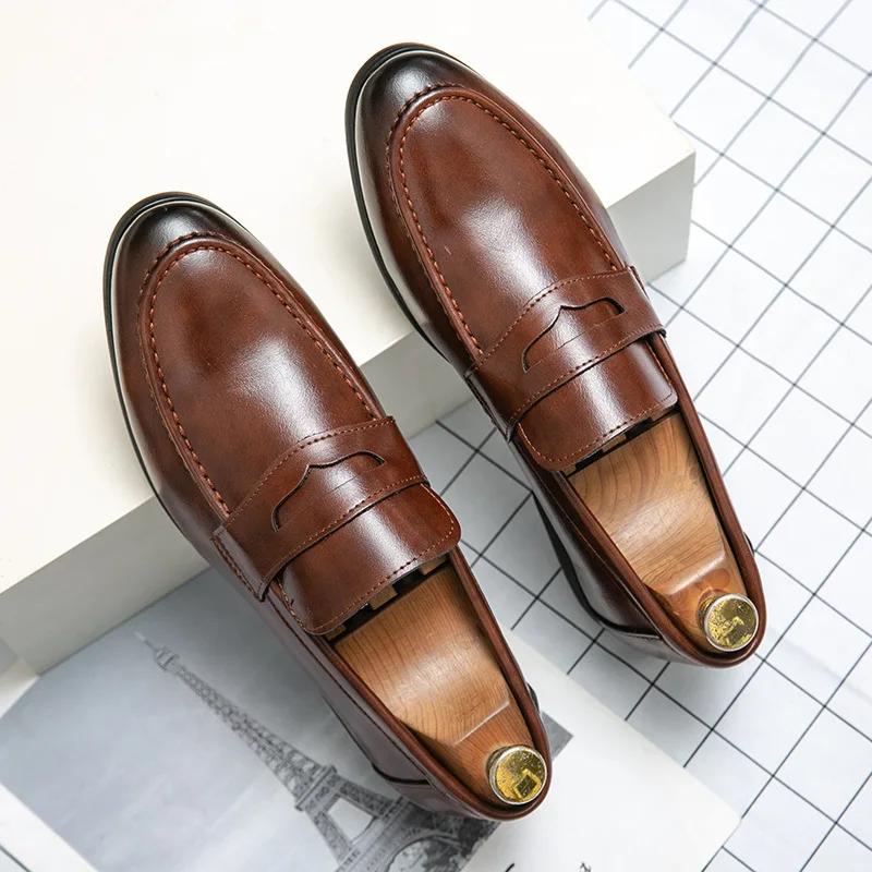 Casual Business Leather Shoes Men Classic Men's Dress Shoes High Quality Social Leather Shoes Men Office Loafers 2026
