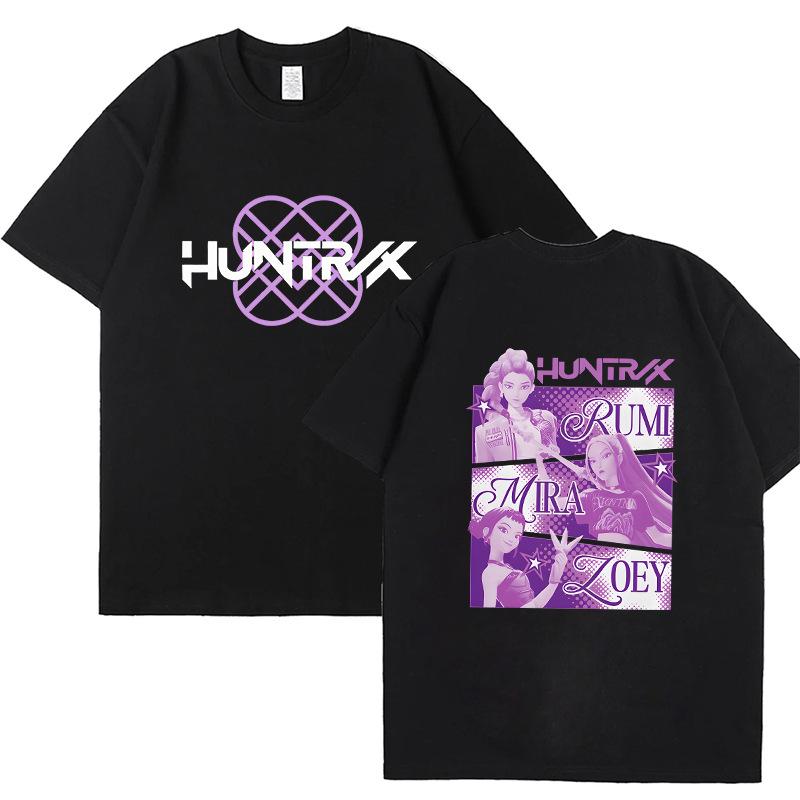 Kpop Korean Wave Witch Hunt Trendy Double Sided Printed T-shirt Round Neck Short Sleeve 5984