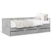 Daybed with Drawers Without Mattress Concrete Gray 90 x 190 cm
