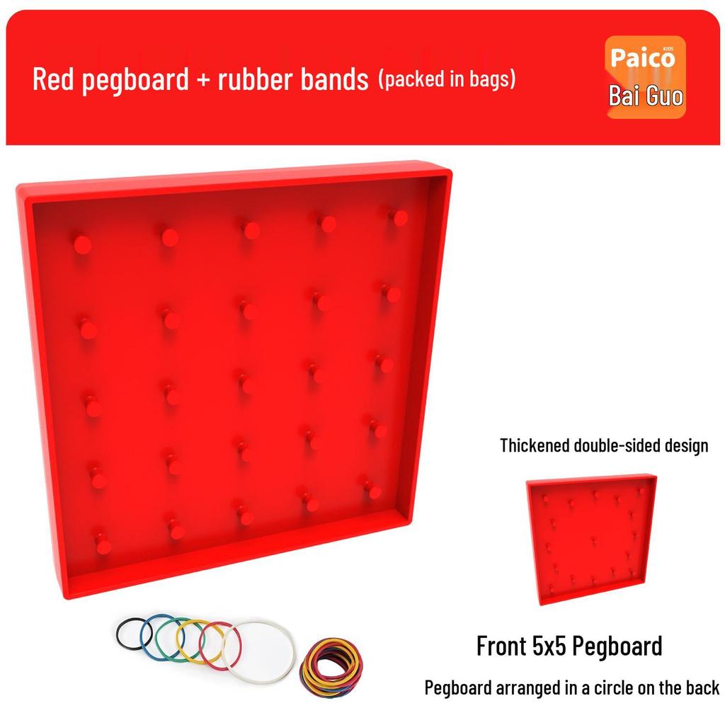 Double-Sided ABS Pegboard with Mushroom Heads - Montessori Geometry Aid for Lower Grades