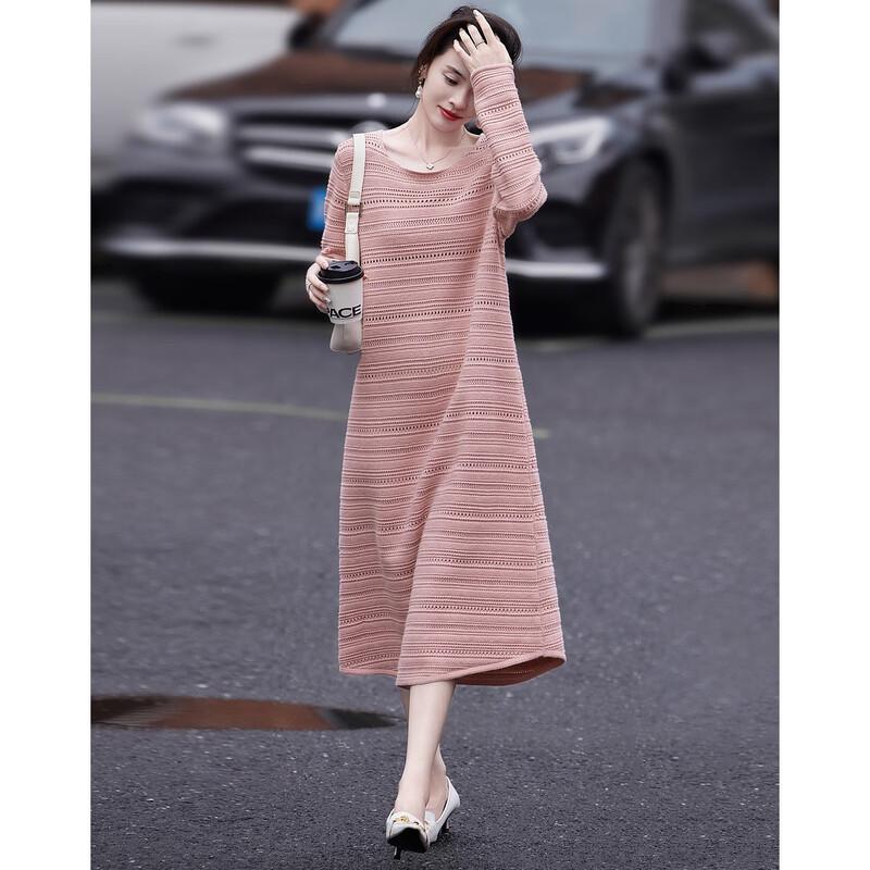 Demana French Retro Breathable Knit A-Line Dress