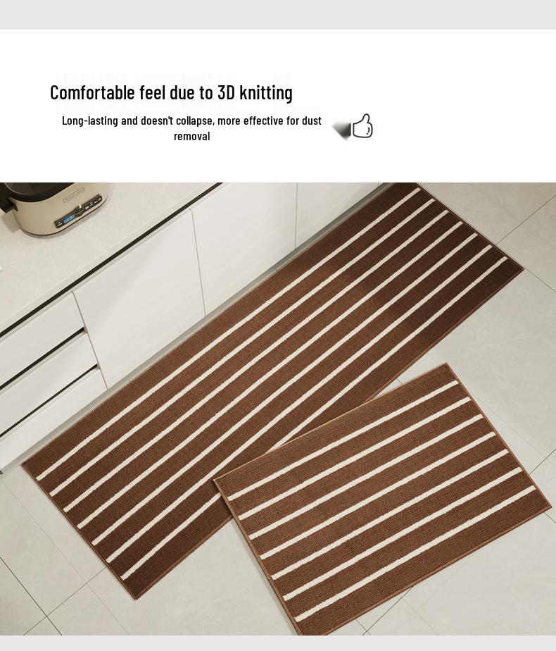 Absorbent Non-slip Striped Floor Mat for Kitchen, Bathroom, and Entryway