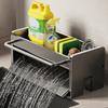 Multifunctional Carbon Steel Kitchen Rag Rack Drain Sponge Rack Sink Faucet Supplies Countertop Storage Rack