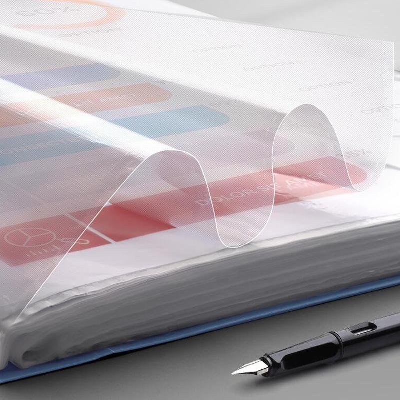 A4 Thickened Folder 100 Pages Information Book Large Capacity Diy File Folder Multifunctional Document Organizer Desktop Storage