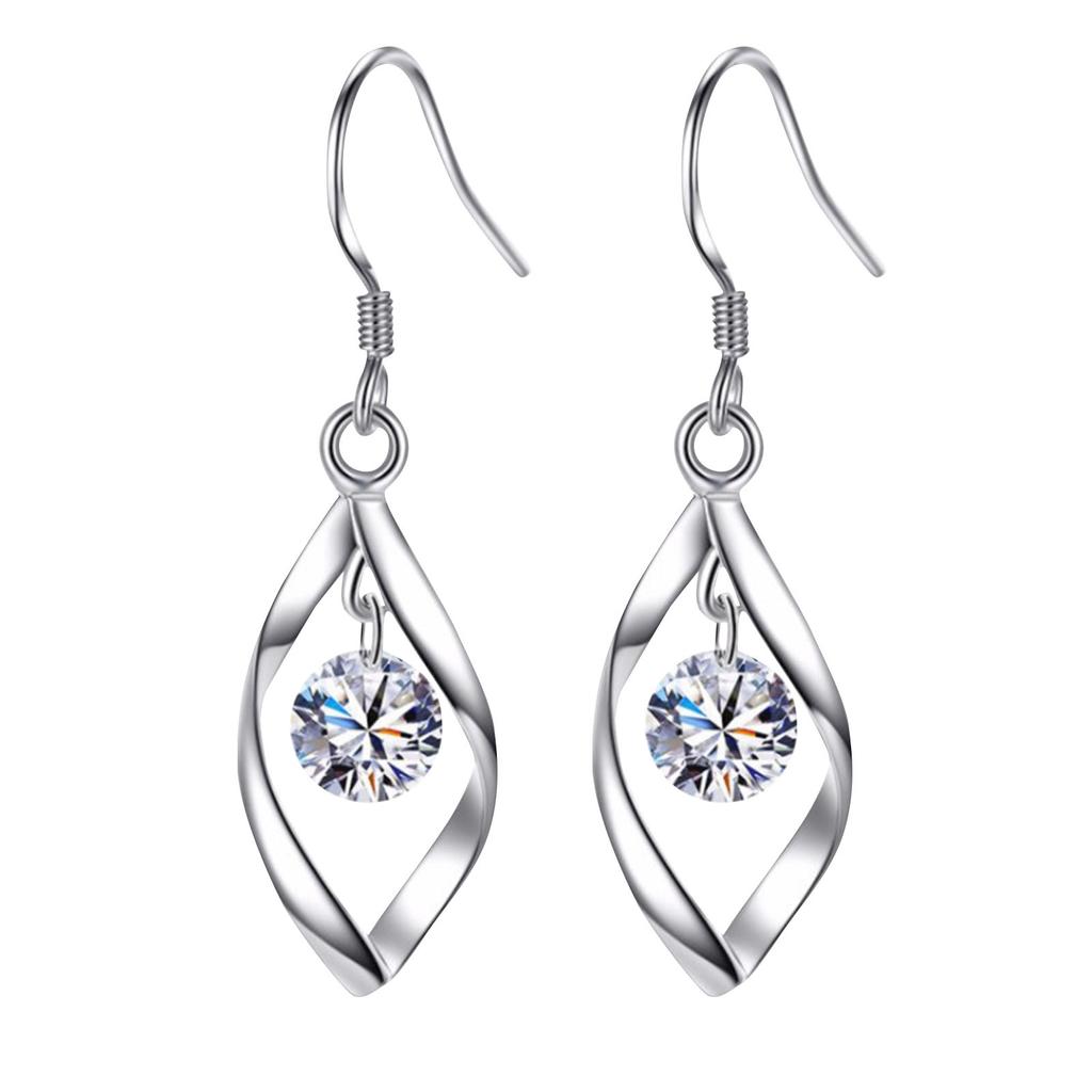 1pcs Necklace + 2pcs Earrings Twisting Diamond Earrings  Girl Jewelry