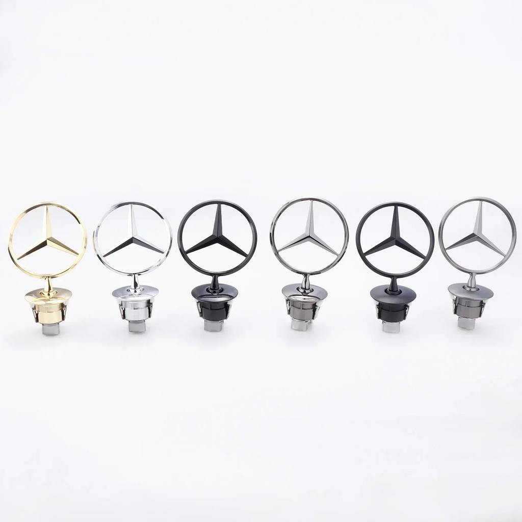 AABGU1 1Pcs Mercedes Benz Car Front Bonnet Logo Emblem Zinc Alloy Badge ForW204 W220 C180 C200 E260 E300L Auto Decorate Accessories