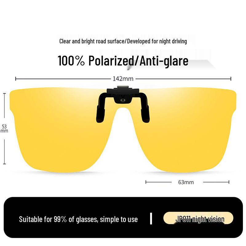 Occhiali da Sole Polarizzati Clip-On Ribaltabili da Uomo - Protezione UV per la Guida Giorno/Notte