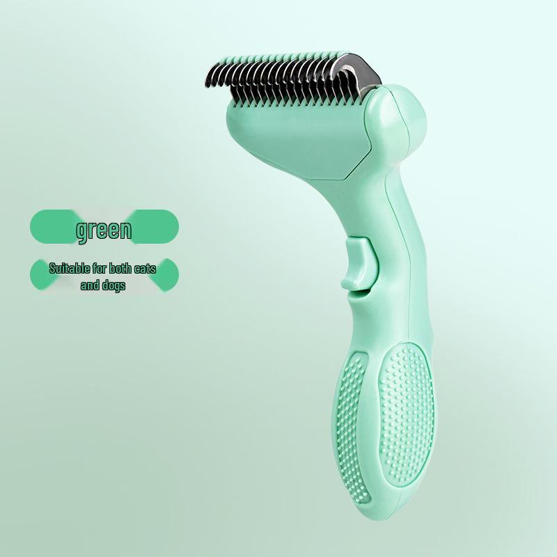 Pet De-Shedding & De-Tangling Self-Cleaning Comb: Fine Needle Hair Remover for Dogs
