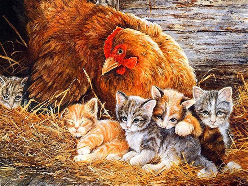 RUOPOTY DIY Painting By Numbers Animal Pictures By Number Chicken Kits Hand Painted Paintings Art Drawing On Canvas Home Decor