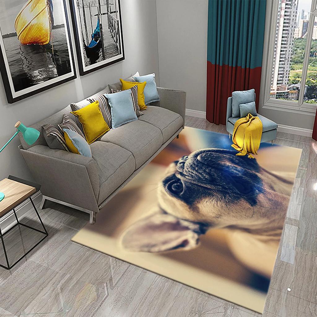 French Bulldog Carpet Lovely Animal Rugs for Bathroom Non-slip Doormat Balcony Carpet Welcome Rug Living Room Bedroom Decor Rug
