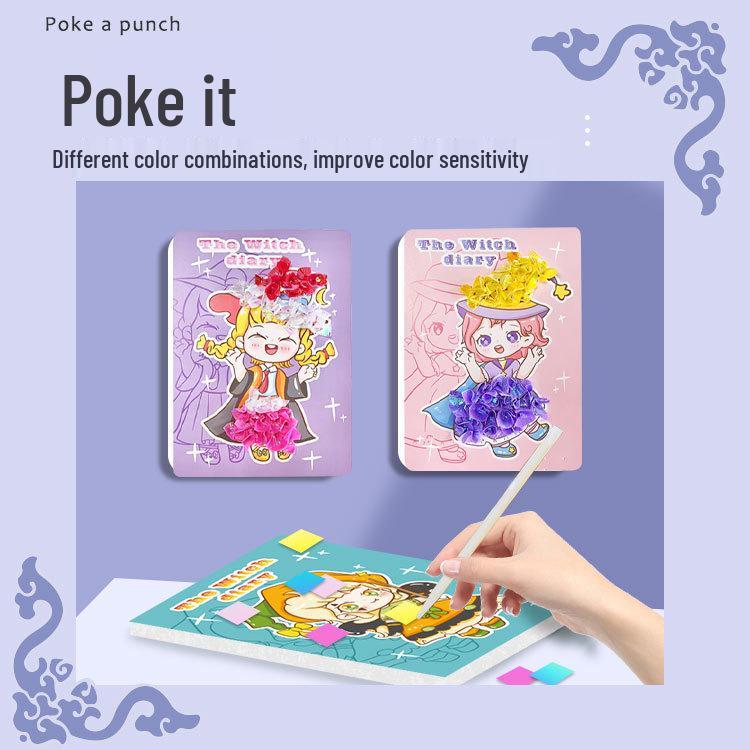 JSTHHTT Prinzessin Dress Me Up Stickerbuch – Bastelset Für Mädchen Mit Poke Art & Glitzerfolie