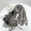 Thin Cotton And Linen Striped Scarf Literary And Versatile Soft Neck Protection Silk Scarf Women'S Travel Shawl