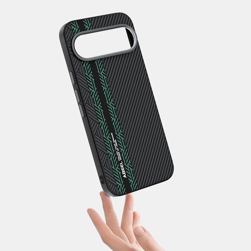 Funda Protectora Patrón Fibra de Carbono de Moda para Google Pixel 10 9 Pro XL Aleación Lente Cargador Inalámbrico Magnético Cubierta a Prueba de Golpes