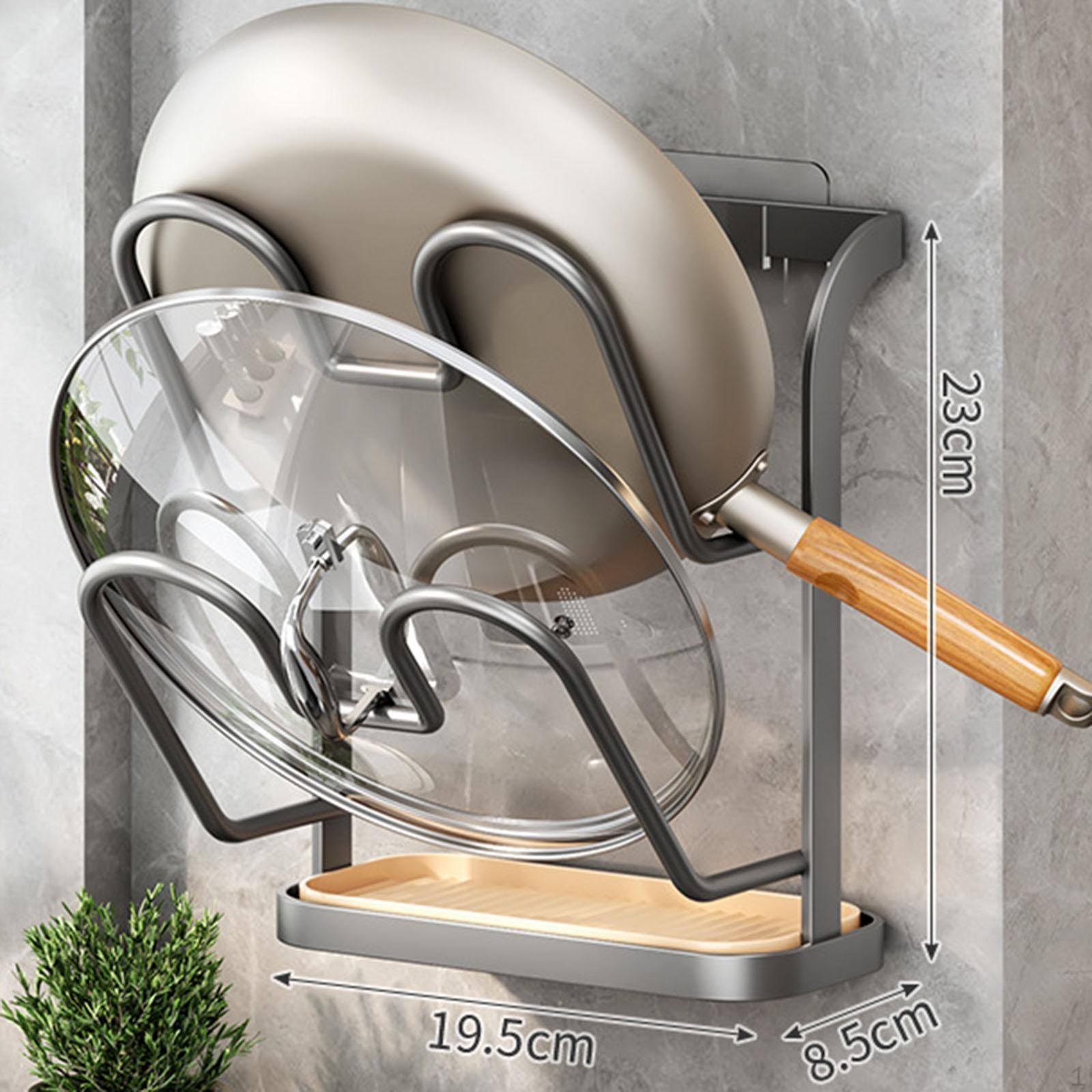 

Держатель для крышки кастрюли из углеродистой стали, стойка для хранения, простая установка, настенное крепление для решетки для посуды